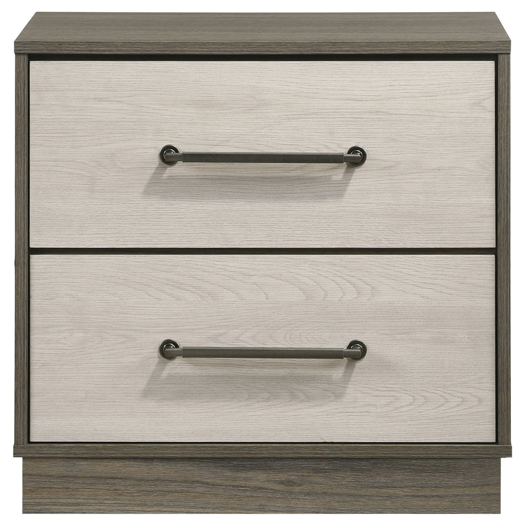 Fenwick 2-drawer Nightstand Bedside Table Grey Oak - What&
