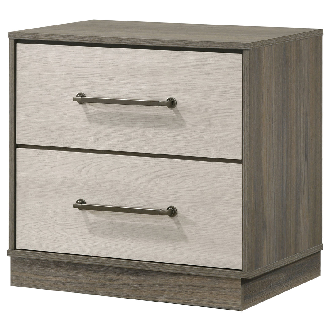 Fenwick 2-drawer Nightstand Bedside Table Grey Oak - What&