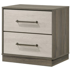 Fenwick 2-drawer Nightstand Bedside Table Grey Oak - What&