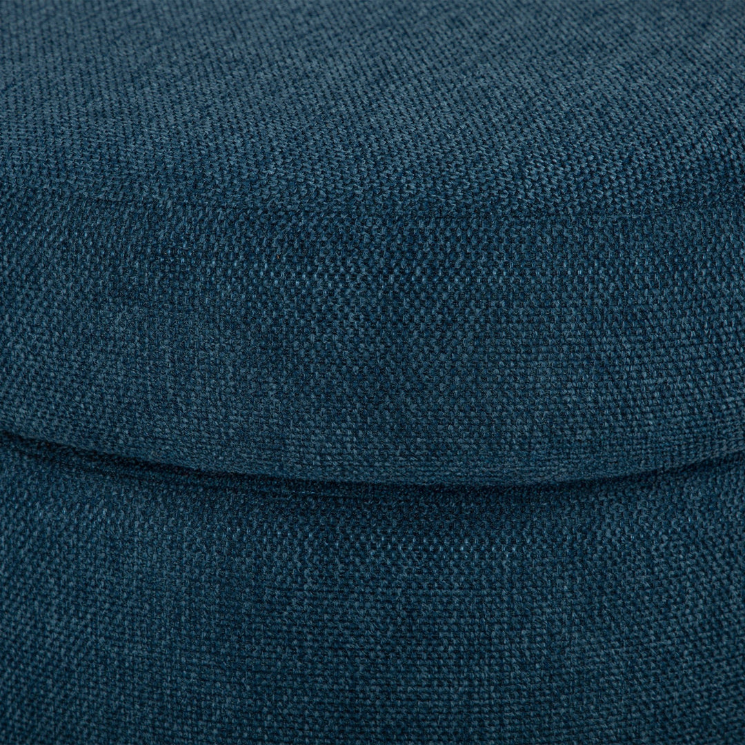 Fernhill Pouf Storage Ottoman in Blue fabric detail - storage pouf ottoman private label - Whats New Furniture Portland OR