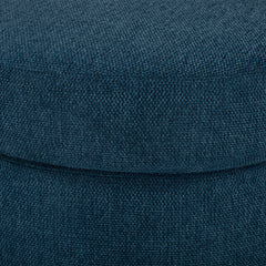 Fernhill Pouf Storage Ottoman in Blue fabric detail - storage pouf ottoman private label - Whats New Furniture Portland OR
