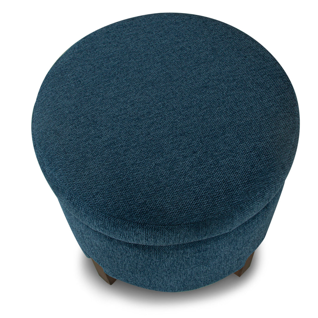 Fernhill Pouf Storage Ottoman in Blue top-down view - storage pouf ottoman private label - Whats New Furniture Portland OR