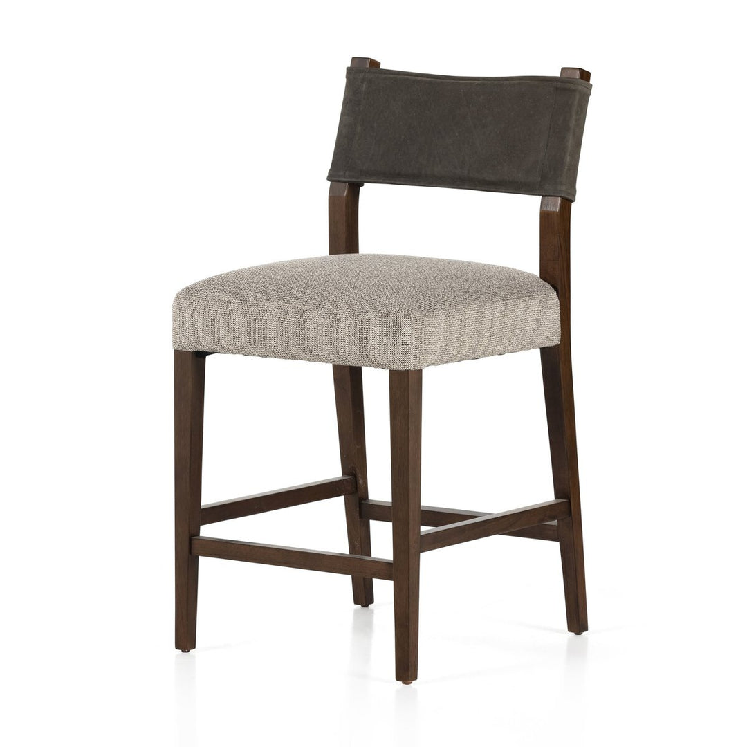 Ferris Counter Stool in Nubuck Charcoal side angle - counter-height stool by Four Hands - Whats New Furniture Portland OR
