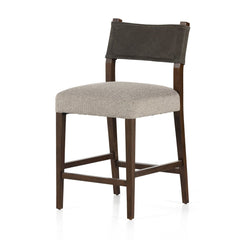 Ferris Counter Stool in Nubuck Charcoal side angle - counter-height stool by Four Hands - Whats New Furniture Portland OR