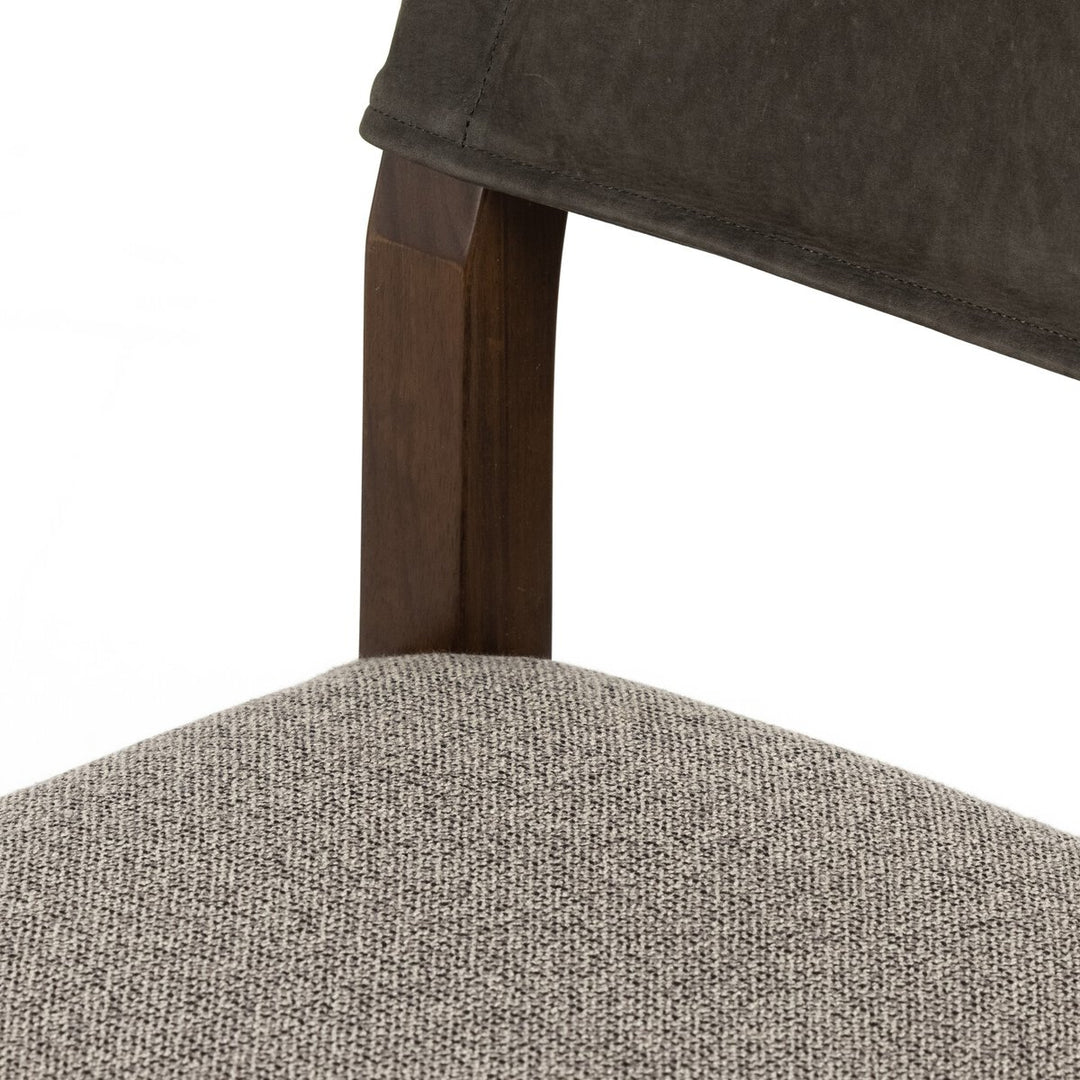 Ferris Counter Stool in Nubuck Charcoal back detail - counter-height stool by Four Hands - Whats New Furniture Portland OR
