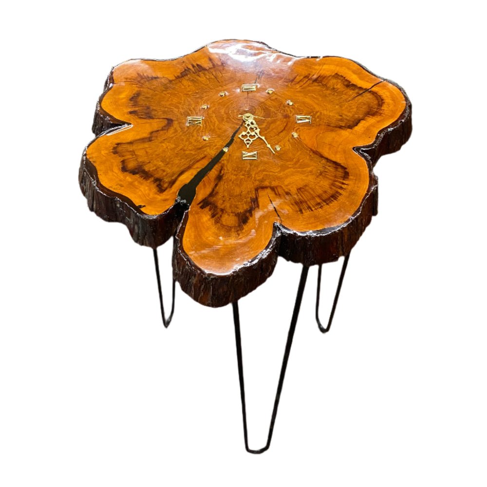 Handmade Clock Side Table - Whats New Furniture - Portland, Oregon