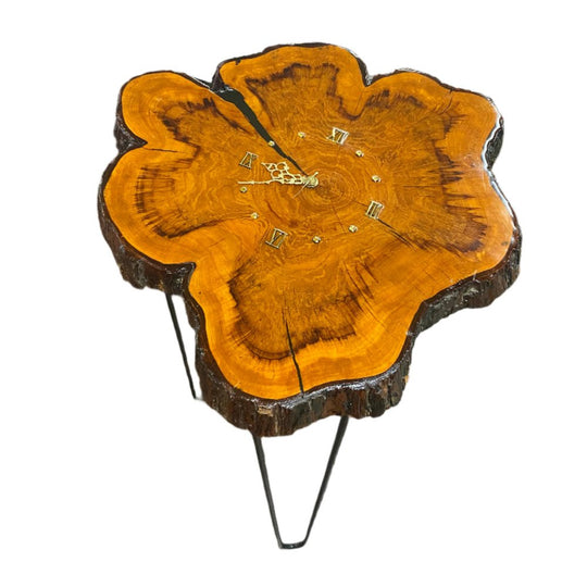 Handmade Clock Side Table - Whats New Furniture - Portland, Oregon