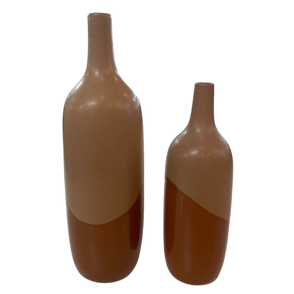 Set of 2 Ceramic Rust Vases - Whats New Furniture - Portland, Oregon