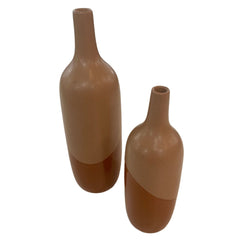 Set of 2 Ceramic Rust Vases - What&