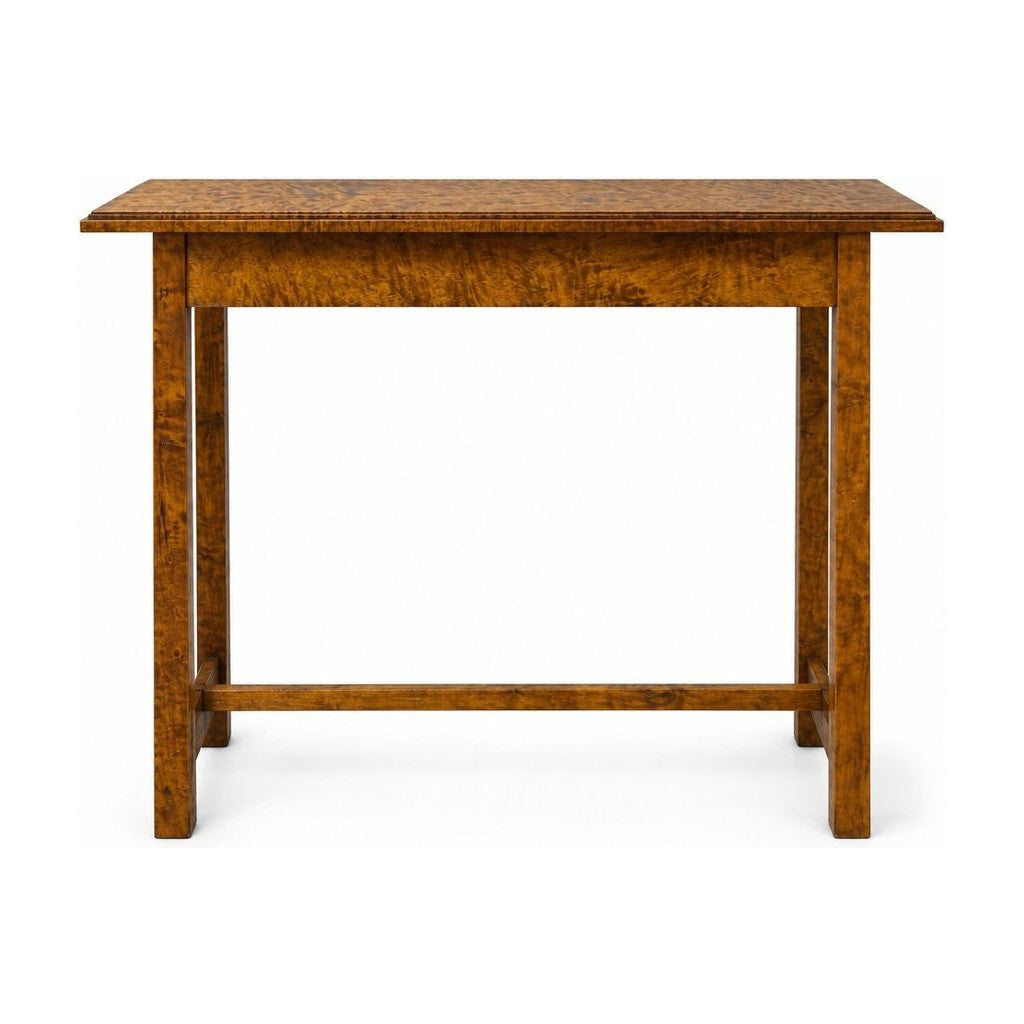 Figured Maple console table with rippled grain and a narrow handcrafted top.