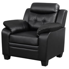 Finley Upholstered Padded Arm Tufted Accent Chair Black - What&
