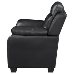 Finley Upholstered Padded Arm Tufted Accent Chair Black - What&