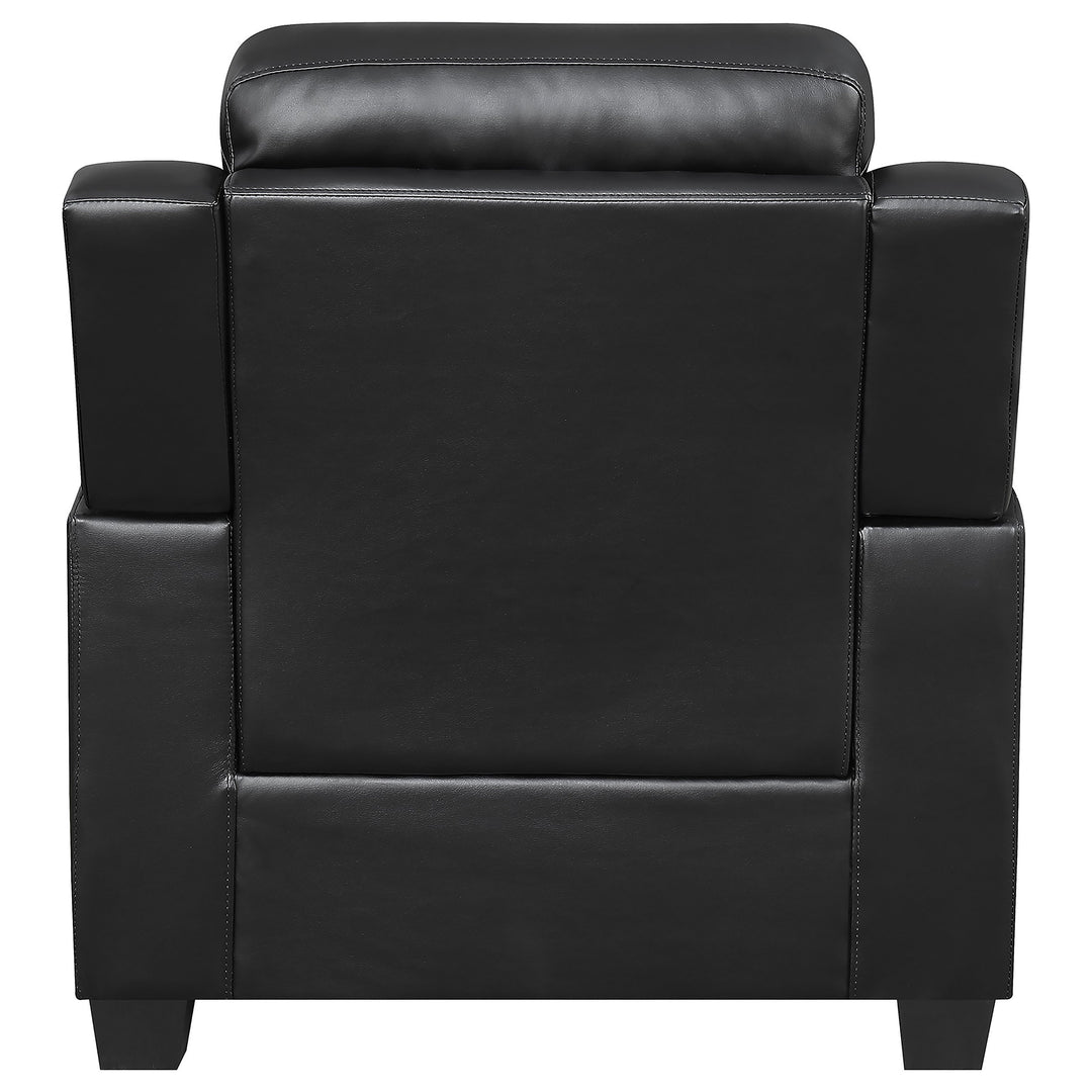 Finley Upholstered Padded Arm Tufted Accent Chair Black - What&