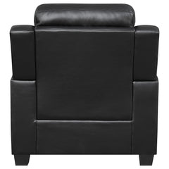 Finley Upholstered Padded Arm Tufted Accent Chair Black - What&