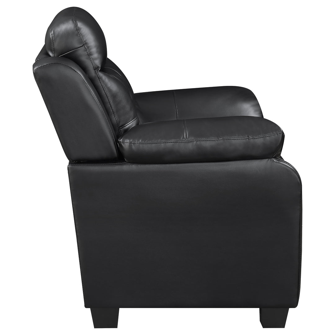 Finley Upholstered Padded Arm Tufted Accent Chair Black - What&