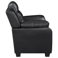 Finley Upholstered Padded Arm Tufted Accent Chair Black - What&