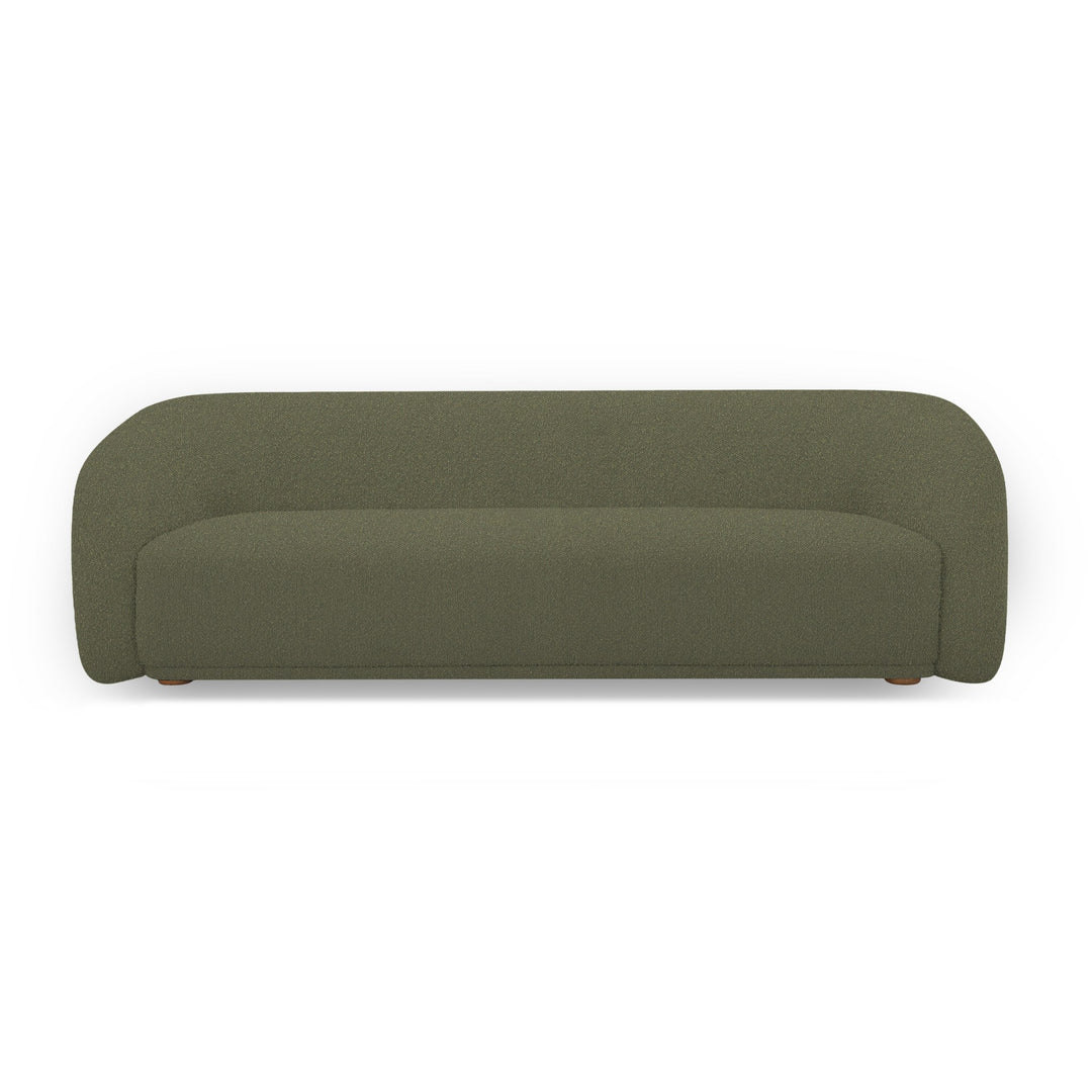 Finn 3-Seater Sofa in Pasha Army fabric - front view - mid-century modern sofa - Whats New Furniture Portland OR