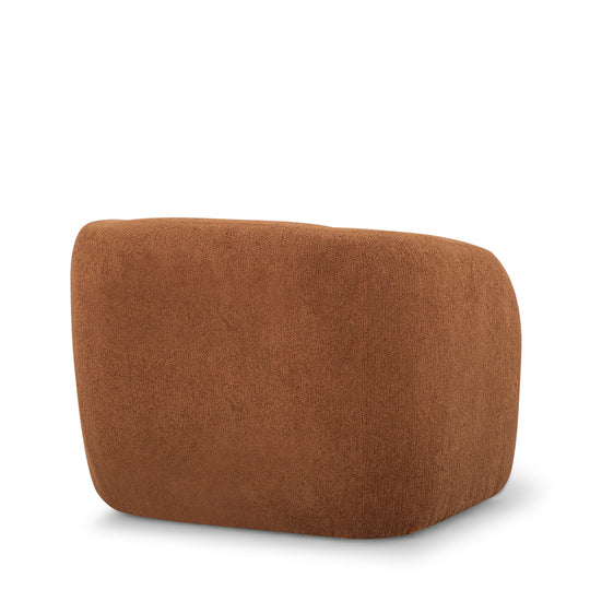 Finn Armchair in Amber detail view - sculptural barrel chair - Whats New Furniture Portland OR