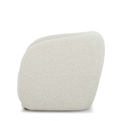 Finn Armchair in Fawn side view - sculptural barrel chair - Whats New Furniture Portland OR