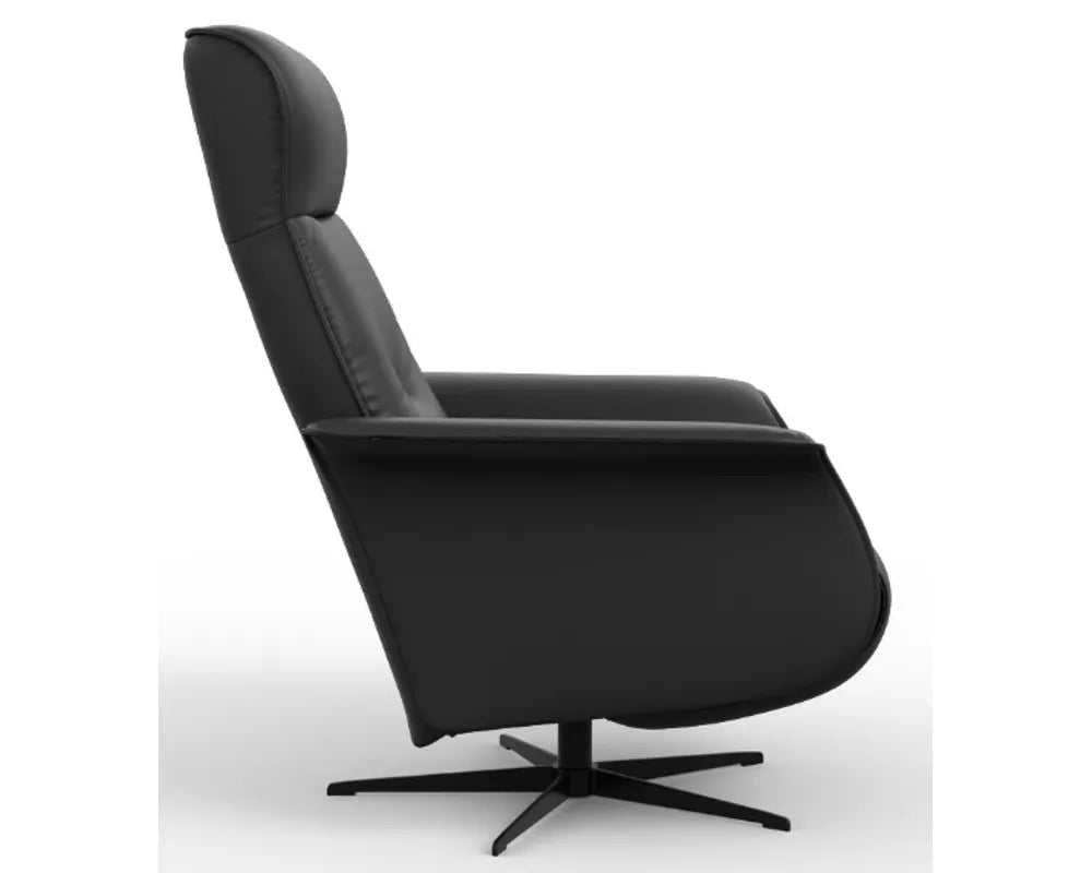 Finn Large Power Recliner w/Battery in leather back view - Norwegian power recliner by Fjords - Whats New Furniture Portland OR
