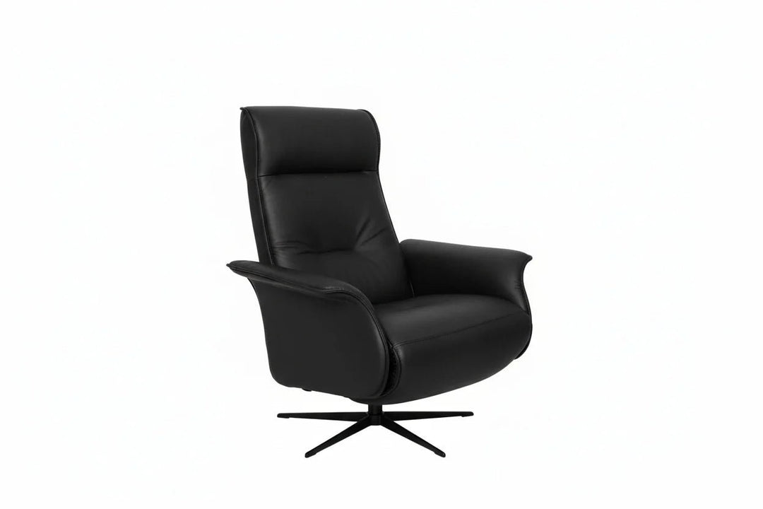 Finn Large Power Recliner w/Battery in leather detail view - Norwegian power recliner by Fjords - Whats New Furniture Portland OR