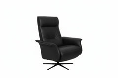 Finn Large Power Recliner w/Battery in leather detail view - Norwegian power recliner by Fjords - Whats New Furniture Portland OR