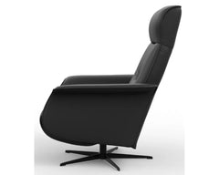 Finn Large Power Recliner w/Battery in leather side view - Norwegian power recliner by Fjords - Whats New Furniture Portland OR