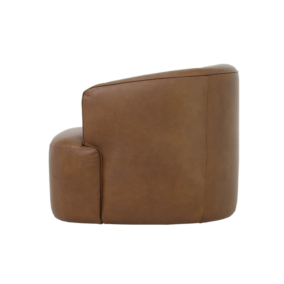 Fireside Swivel Club Chair in Antique Sienna side view - leather swivel club chair by LH Imports - Whats New Furniture Portland OR