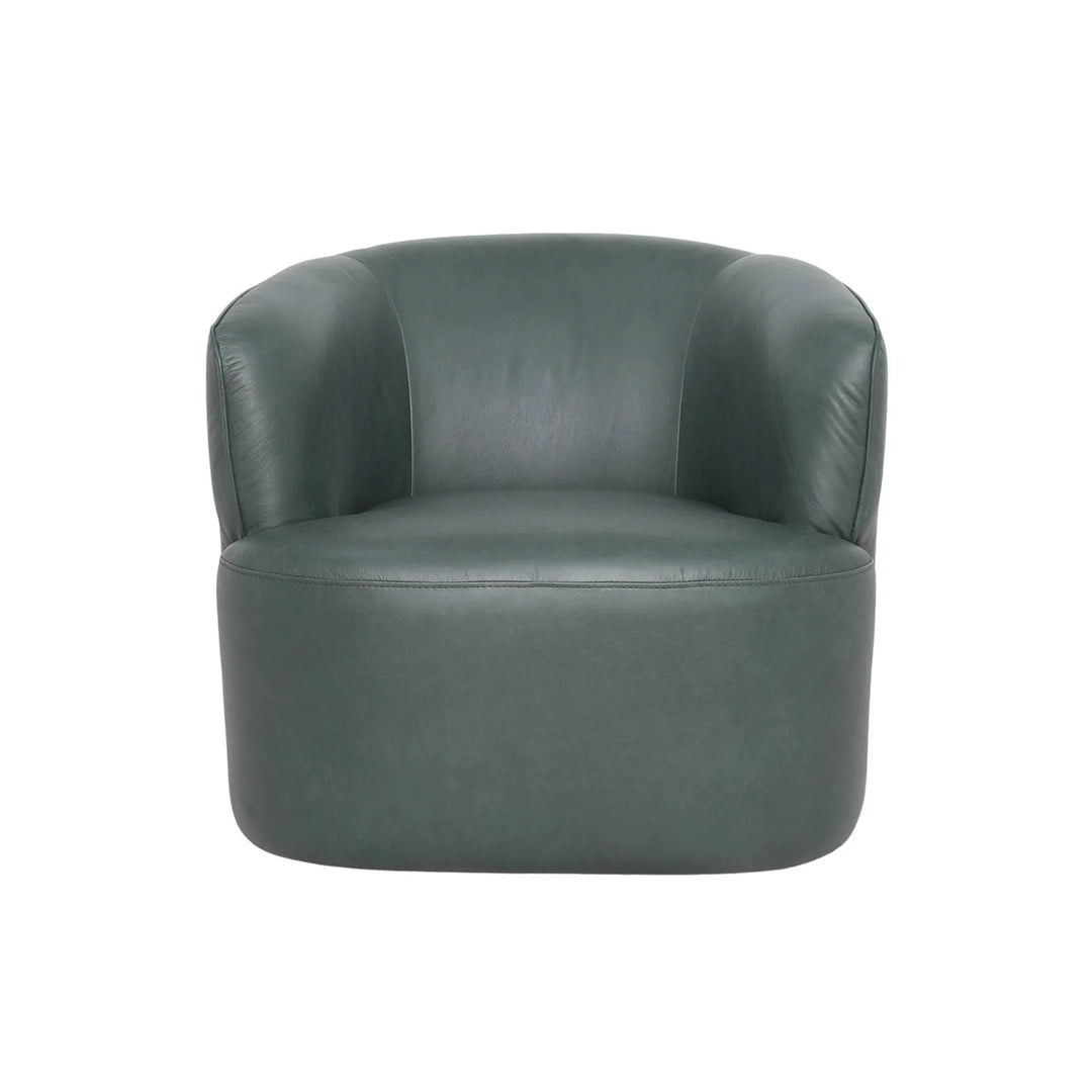 Fireside Swivel Club Chair in Deep Moss - leather swivel club chair by LH Imports - Whats New Furniture Portland OR