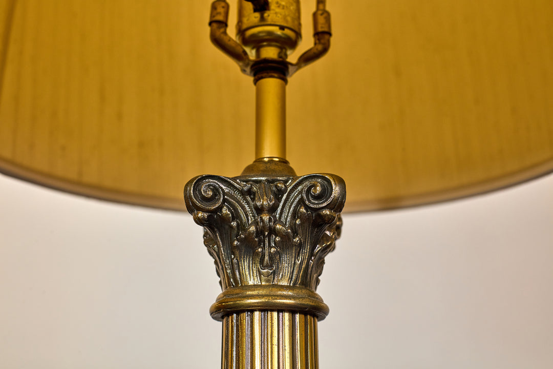 Fluted Brass Lamp detail view 2 - Whats New Furniture - Portland, Oregon