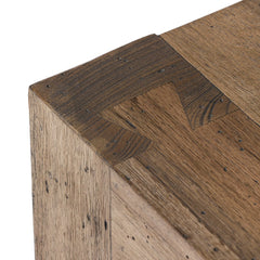 Abaso End Table in Rustic Wormwood Oak detail view - Whats New Furniture Portland OR