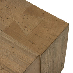 Abaso Rectangular Coffee Table in Rustic Wormwood Oak detail view 4 - Whats New Furniture Portland OR