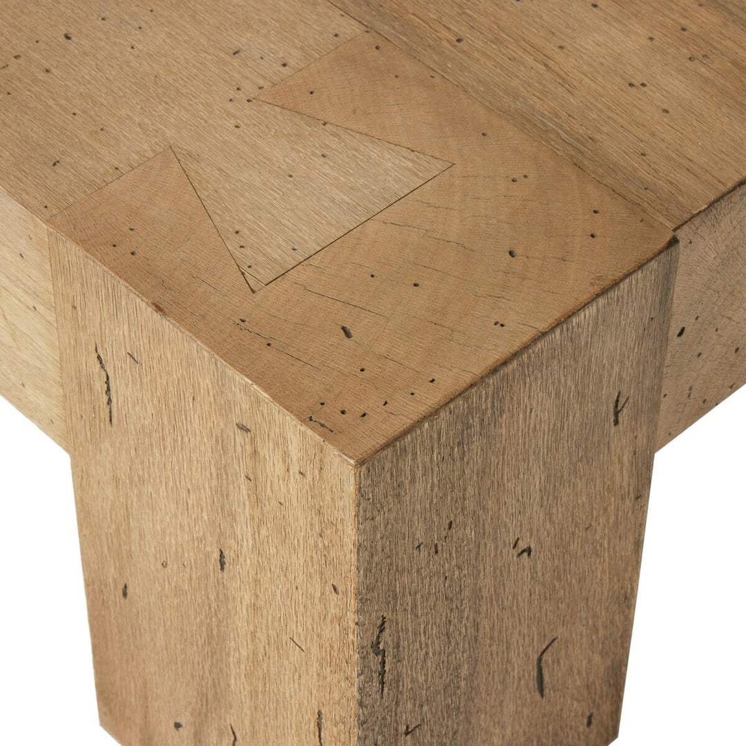 Abaso Rectangular Coffee Table in Rustic Wormwood Oak detail view 3 - Whats New Furniture Portland OR