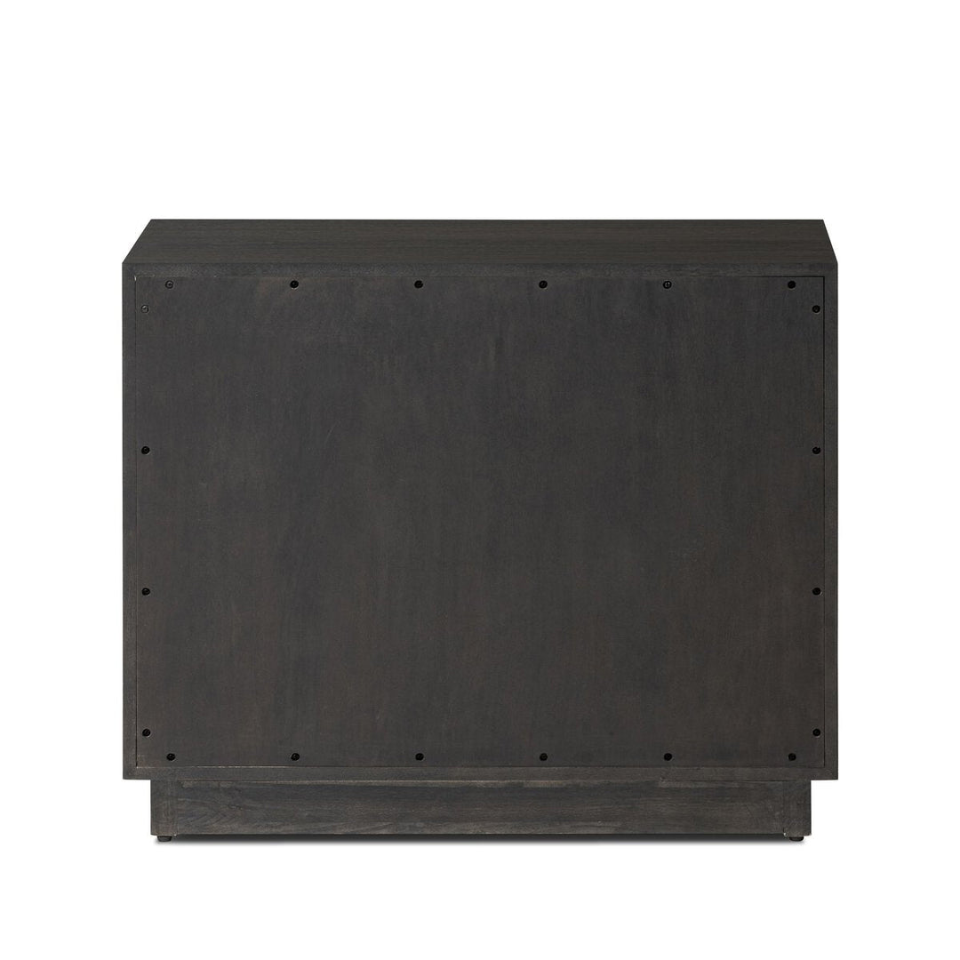 Adolfo Nightstand Modern Black Ash veneer grain detail view - Whats New Furniture Portland OR