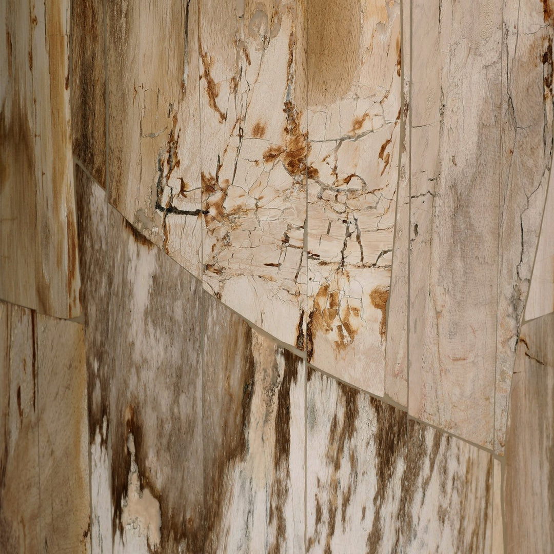 Aida End Table in Light Petrified Wood side view - Whats New Furniture Portland OR