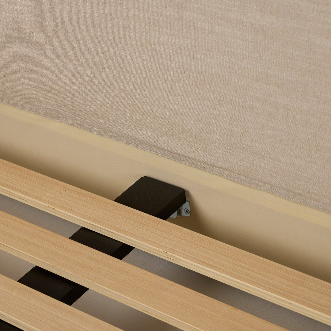 Aidan Slipcover Bed in Savoy Parchment fifth detail view - Whats New Furniture Portland OR