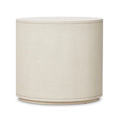 Amelia Oval Nightstand in Ivory Painted Linen hardware pull detail view - Whats New Furniture Portland OR