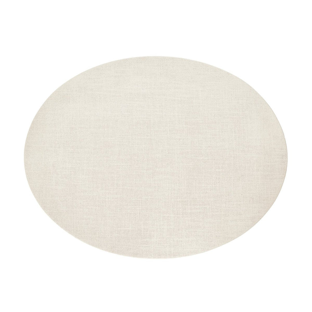 Amelia Oval Nightstand in Ivory Painted Linen drawer front detail view - Whats New Furniture Portland OR