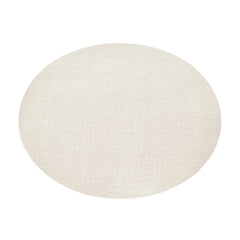 Amelia Oval Nightstand in Ivory Painted Linen drawer front detail view - Whats New Furniture Portland OR