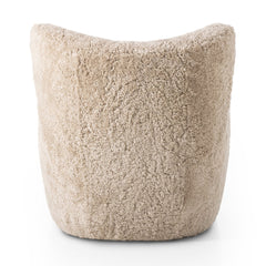 Amelie Chair in Beige Shearling detail view - Whats New Furniture Portland OR