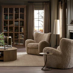 Amelie Chair in Beige Shearling detail view - Whats New Furniture Portland OR