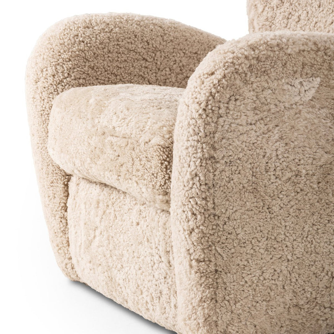 Amelie Chair in Beige Shearling detail view - Whats New Furniture Portland OR
