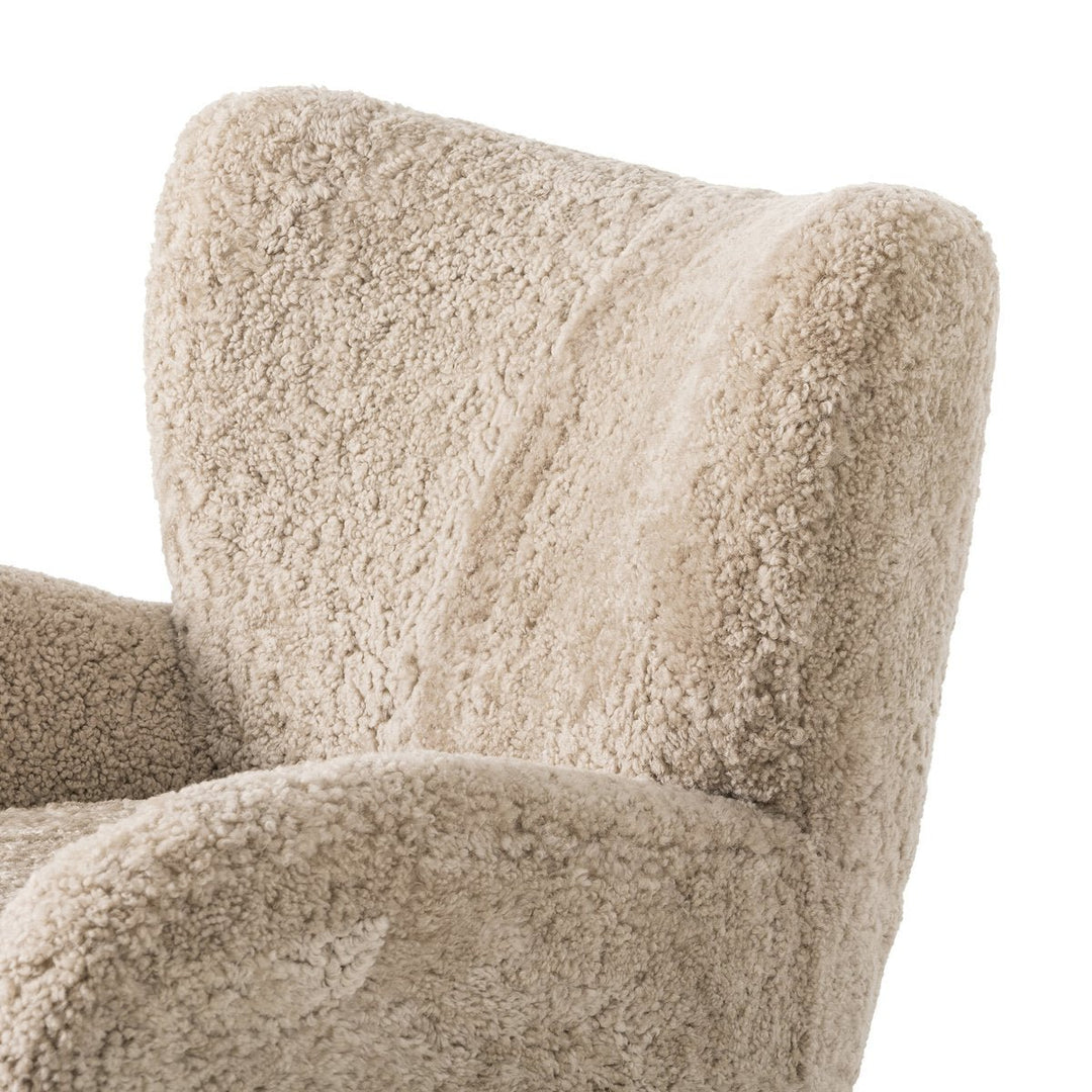Amelie Chair in Beige Shearling detail view - Whats New Furniture Portland OR