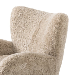 Amelie Chair in Beige Shearling detail view - Whats New Furniture Portland OR