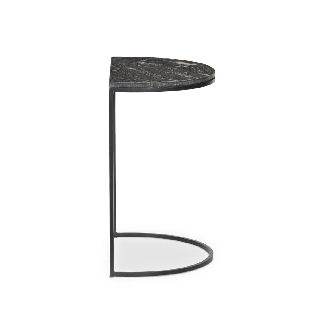 Ane Nesting Tables in Polished Black Marble side view - Whats New Furniture Portland OR