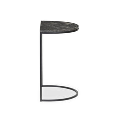 Ane Nesting Tables in Polished Black Marble side view - Whats New Furniture Portland OR