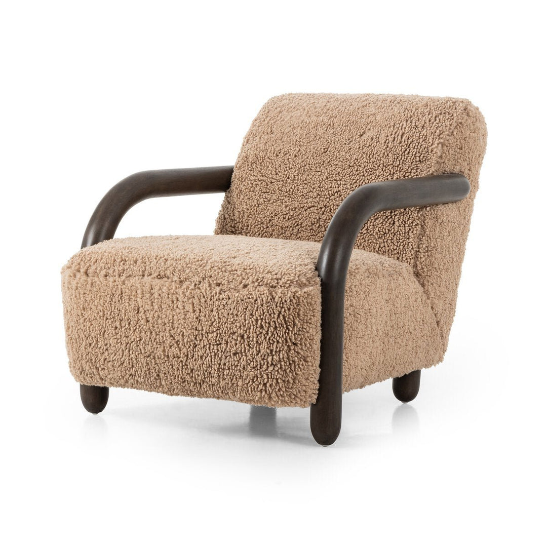 Aniston Accent Chair in Andes Toast side angle - accent chair by Four Hands - Whats New Furniture Portland OR