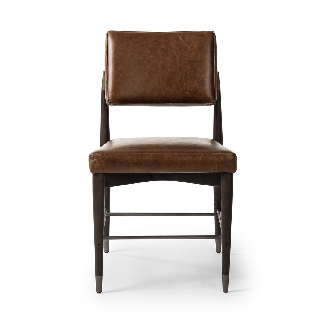 Anton Dining Chair in Havana Brown front studio view - Whats New Furniture Portland OR