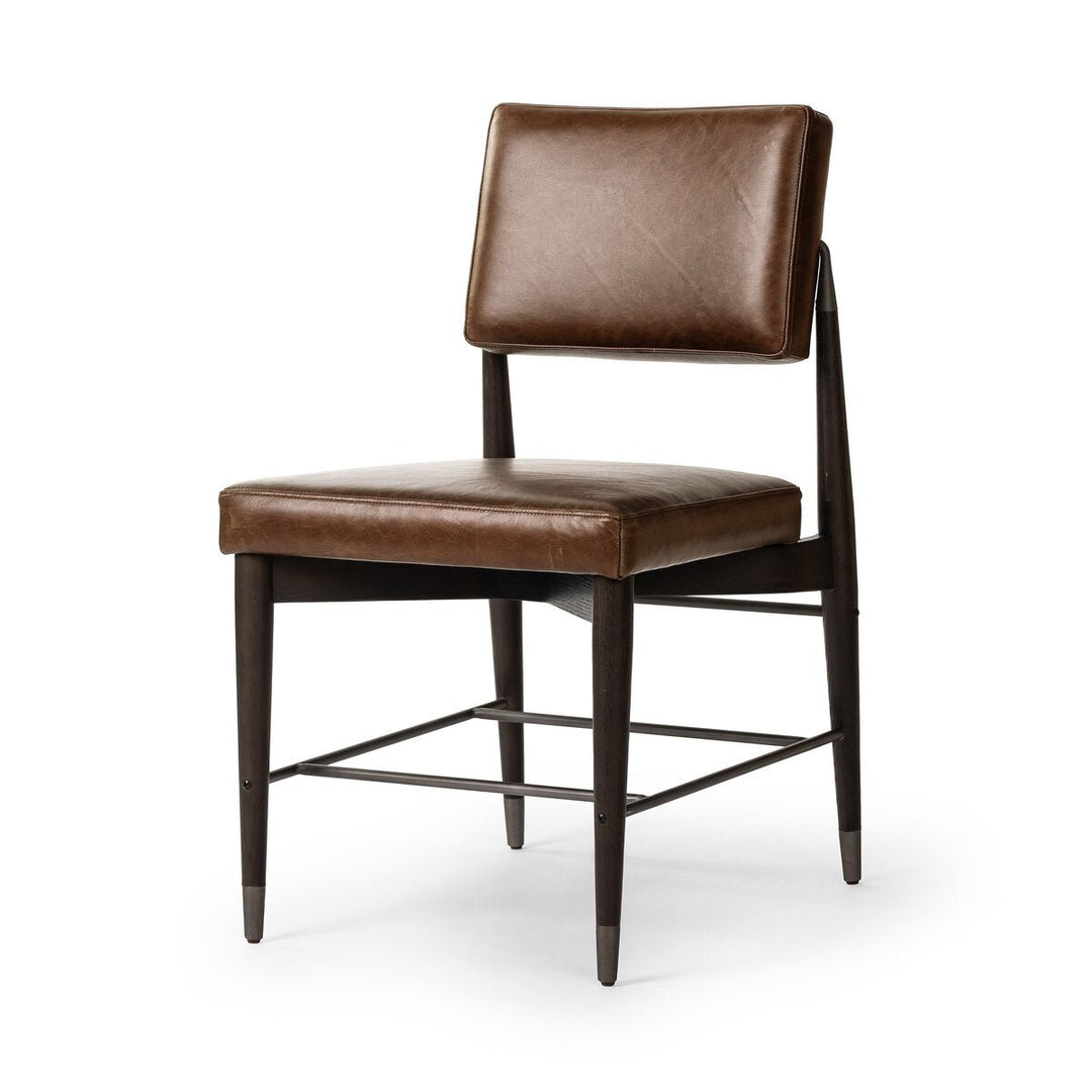 Anton Dining Chair in Havana Brown three-quarter view - Whats New Furniture Portland OR