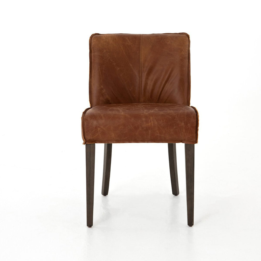 Aria Dining Chair in Sienna Chestnut front studio view - Whats New Furniture Portland OR